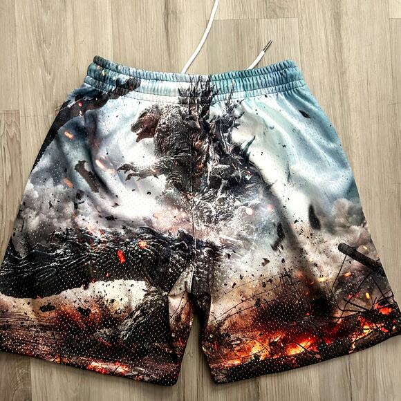 GODZILLA Minus One Rucking Fotten LMTD Release Printed All Over Shorts Mens Sz M - Picture 2 of 11